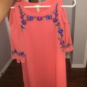 Coral Casual Dress . Warn once